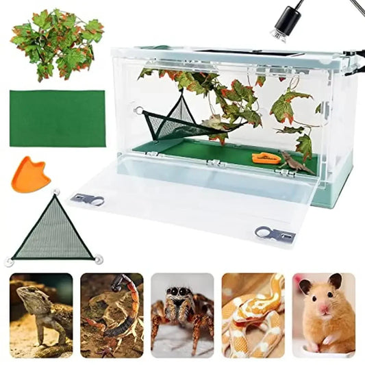 Foldable Terrarium Kit Reptiles with Wheels Easy to Move