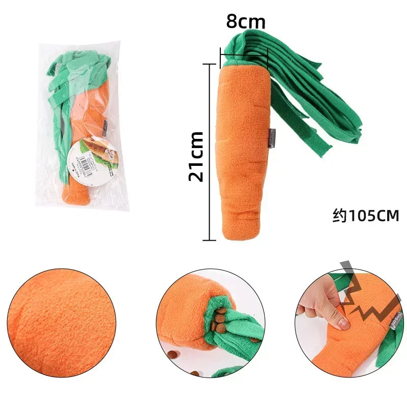 Dog Sniffing Toys for Small Dog Carrot Shape Squeaky