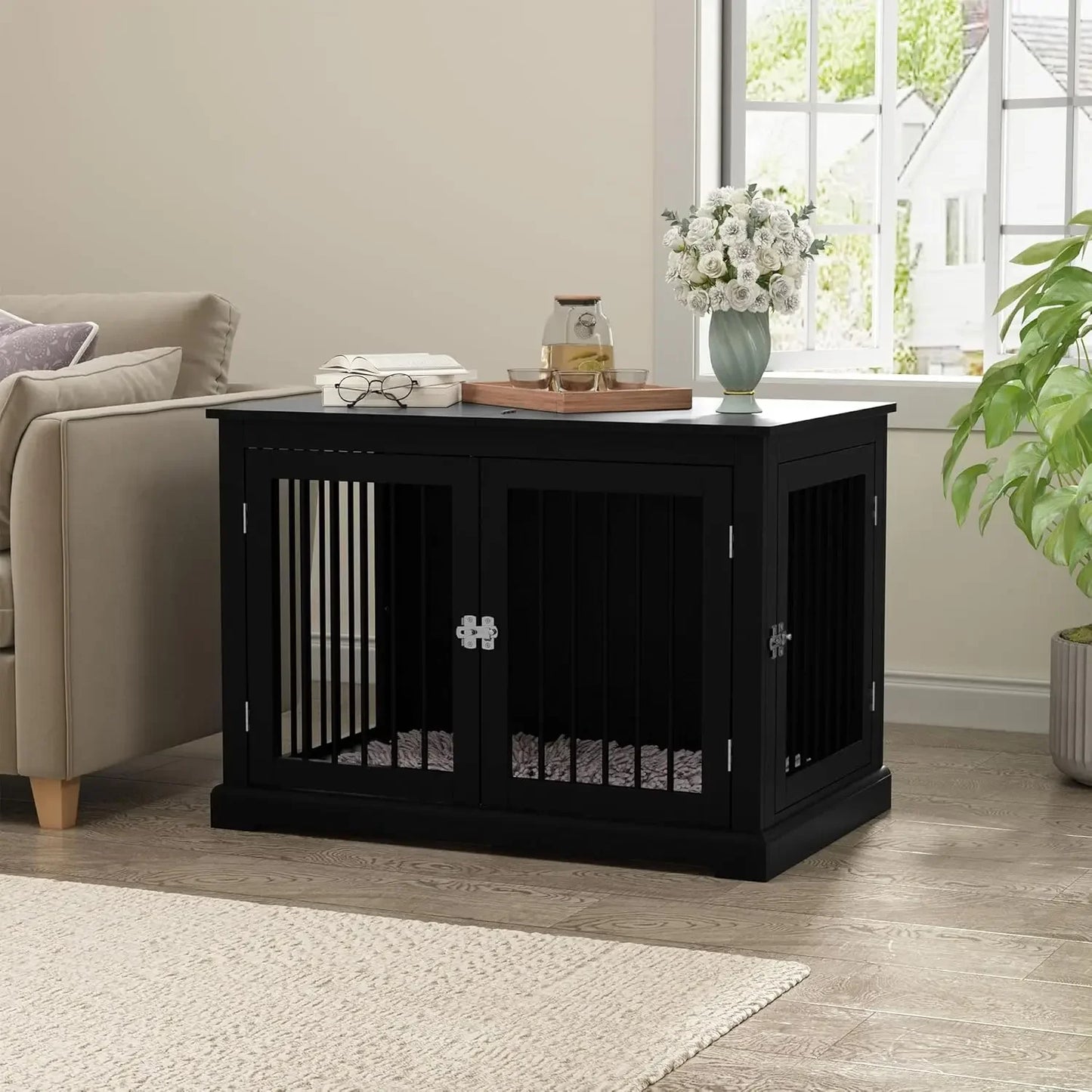 Furniture Style Dog Crate with Cushion for Small Dogs