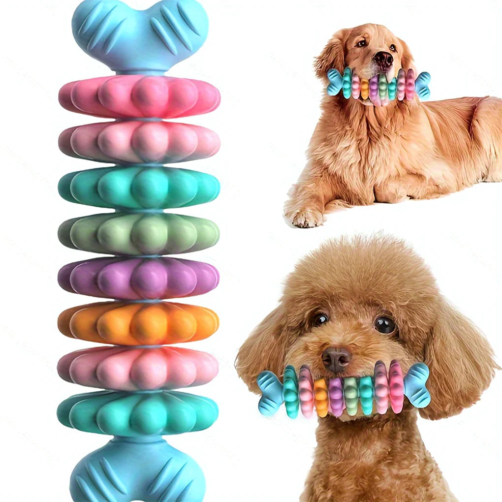 2PCS/SET Pet Toy Dog Chew Bone with Multi-color Design