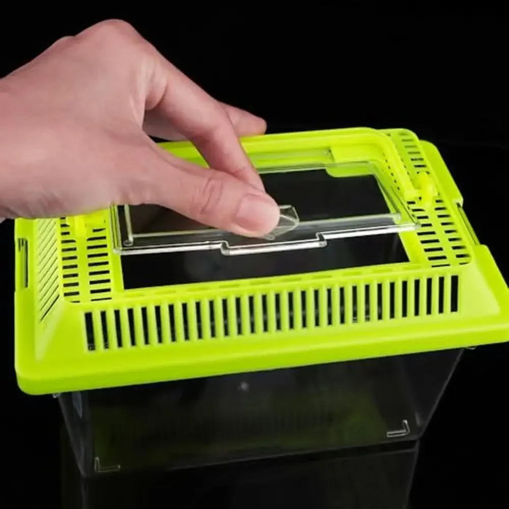 10pc Plastic Reptile Carrier Box with Lid 7L x 4.3W x 4.3H