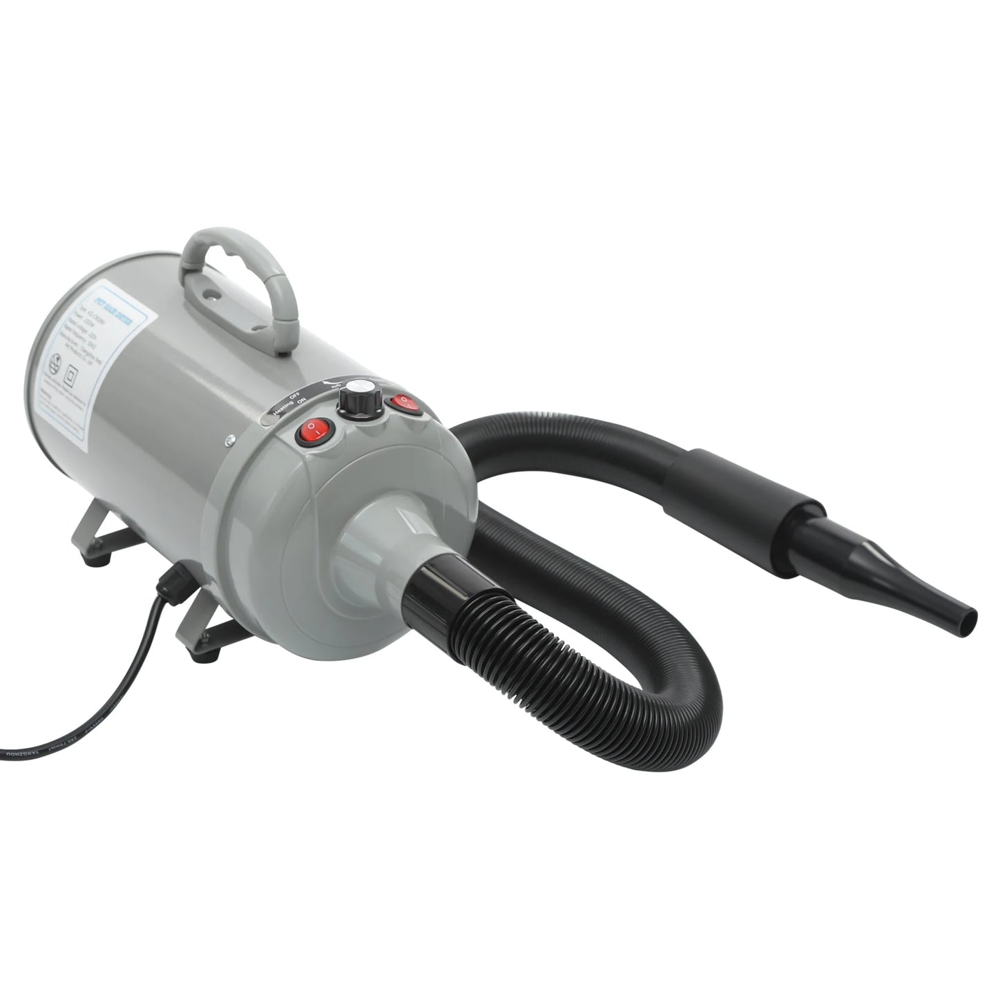 2200W Pet Hair Dryer with Adjustable Wind Speed and 4 Nozzles