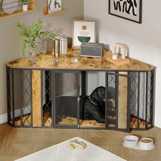 Corner Furniture Dog Crate 66 Inch Large Dog Kennel