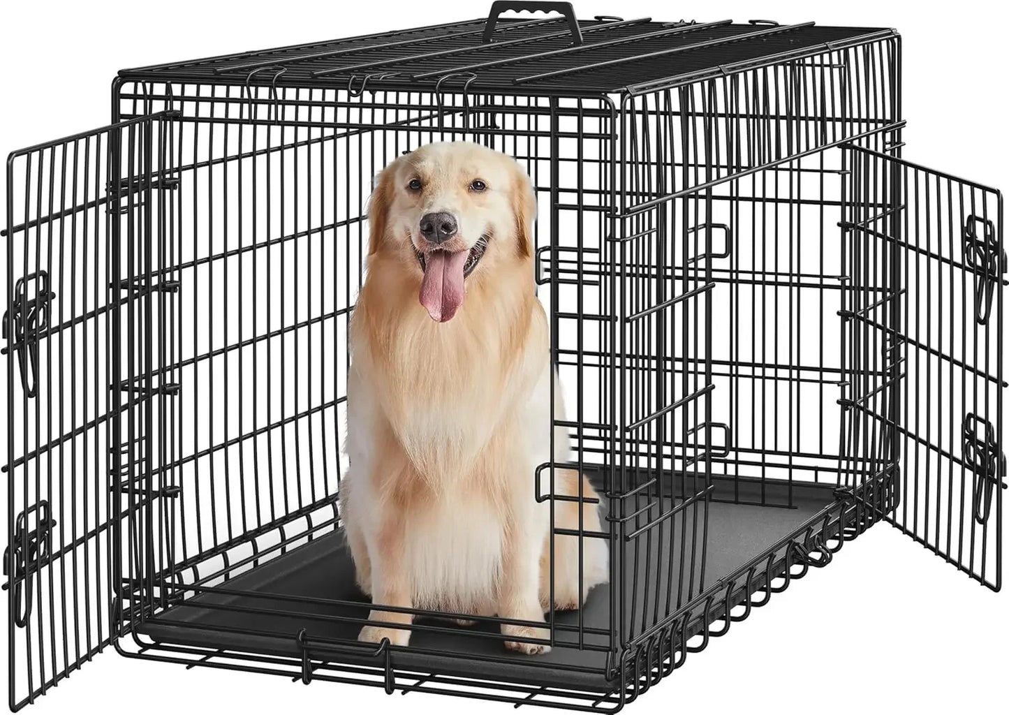 42 Inch Dog Crate Double Door Dog Crate w/Divider XL Collapsible Wire