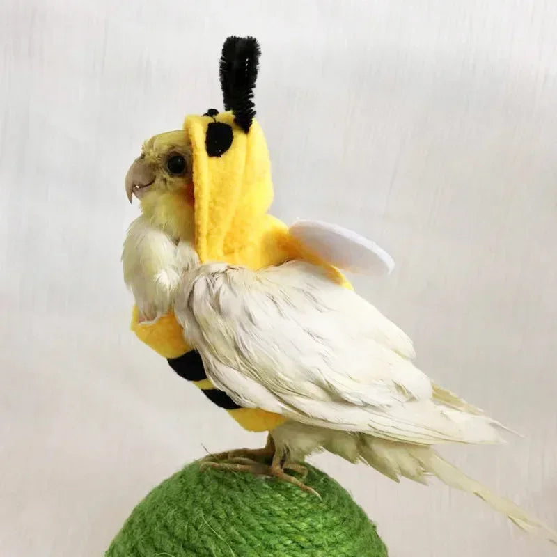 Funny Bee Shaped Birds Clothes Flying Suit for Parrots