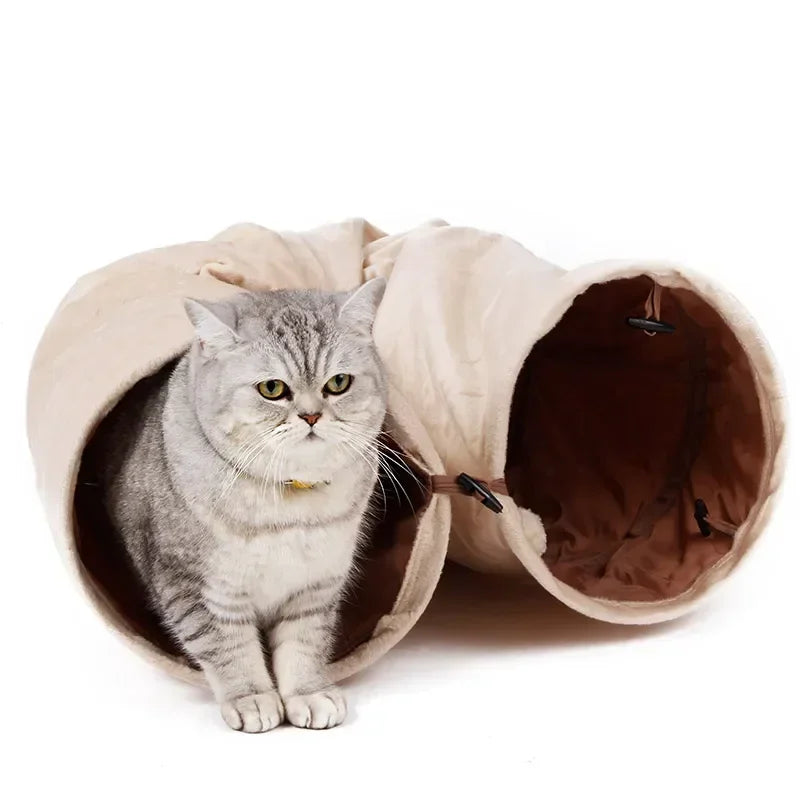 Pet Cat Toys Big Long Cat Tunnel with Ball Foldable Suede