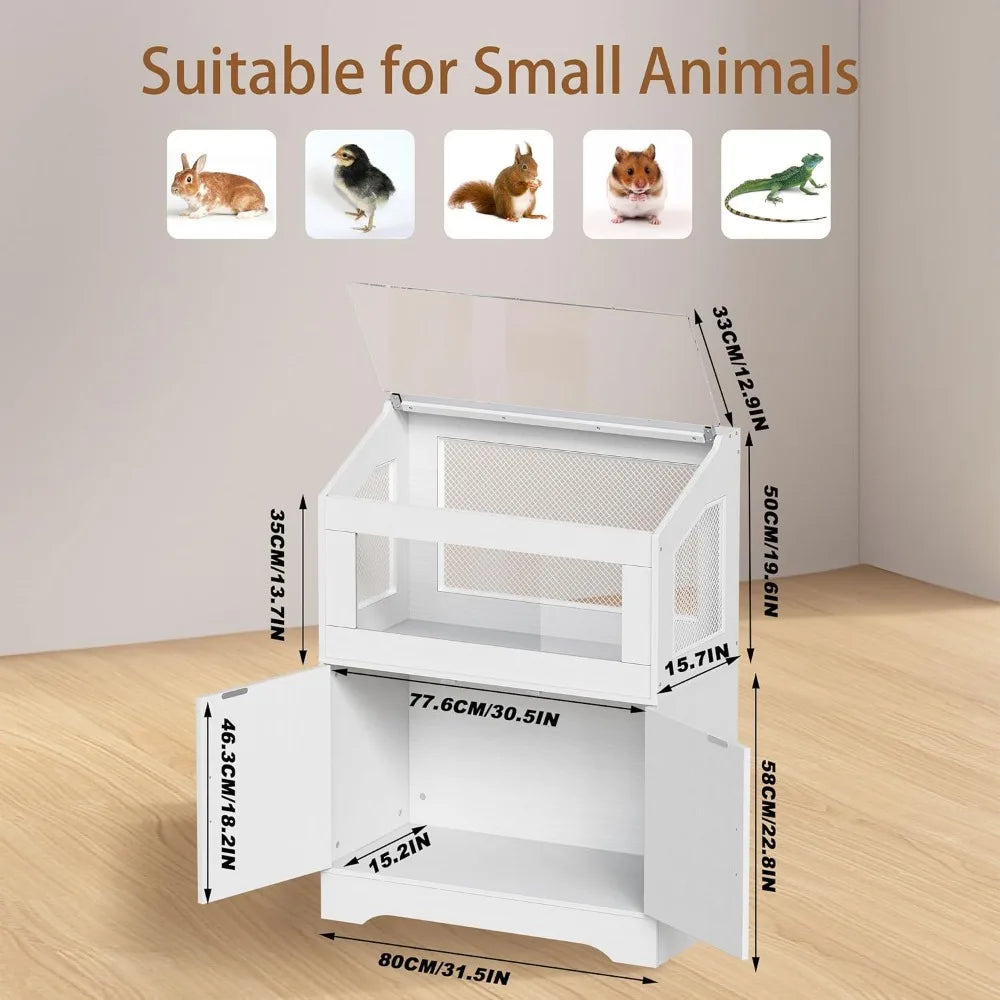 Hamster Cage with Storage Cabinet for Small Animals