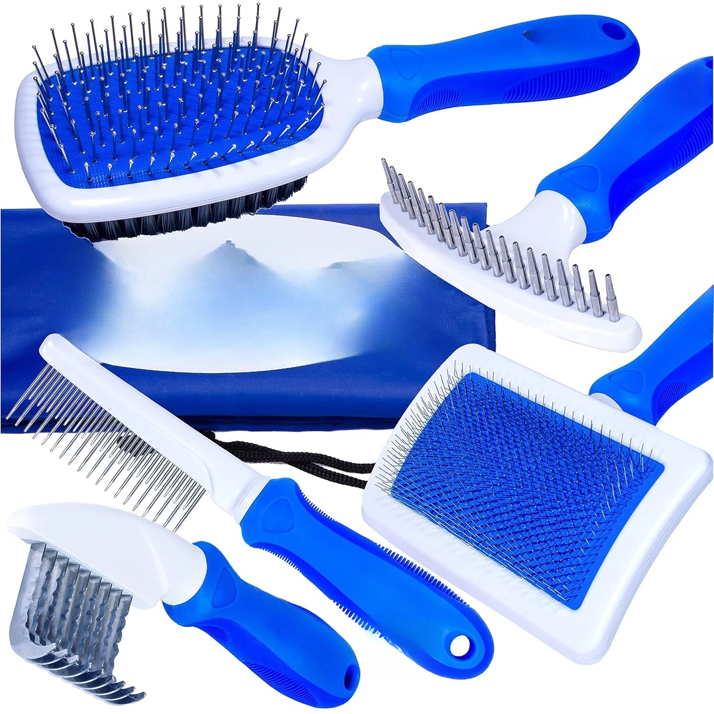 Premium Dog Brush Set for Grooming - Ball Pin and Slicker