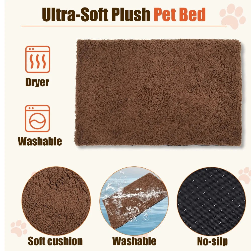 Dog Crate Furniture with Cushion and Double Doors Indoor