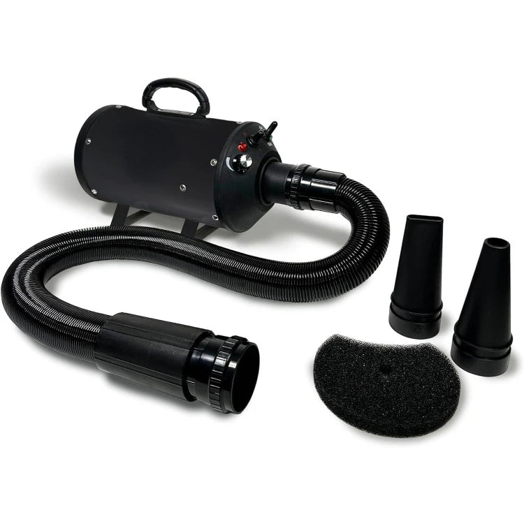High Velocity Dog Pet Grooming Dryer w Heater Flying One Black