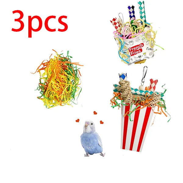 Bird Toys, 3PCS Bird Shredding Toys for Parrot Cage