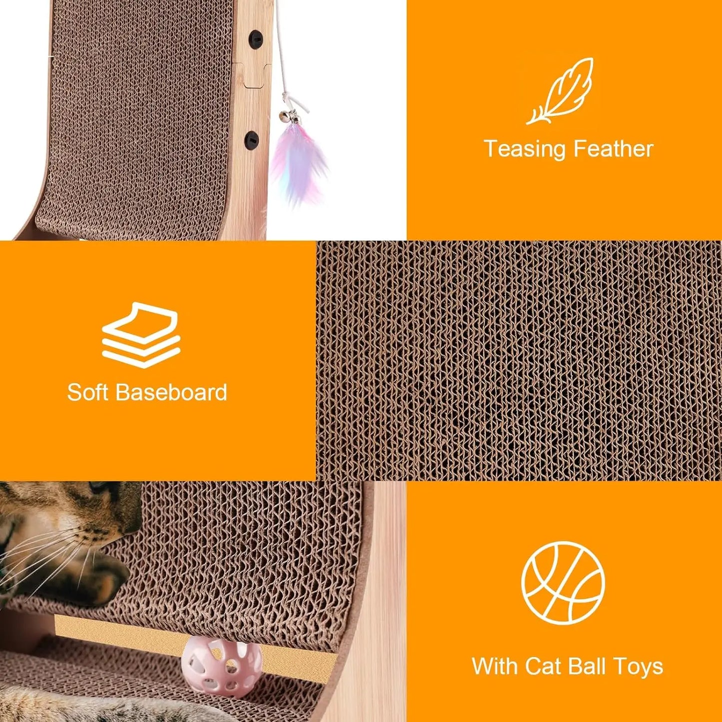 L Shape Cat Scratcher 23.6 Inch Cat Scratchers Indoor