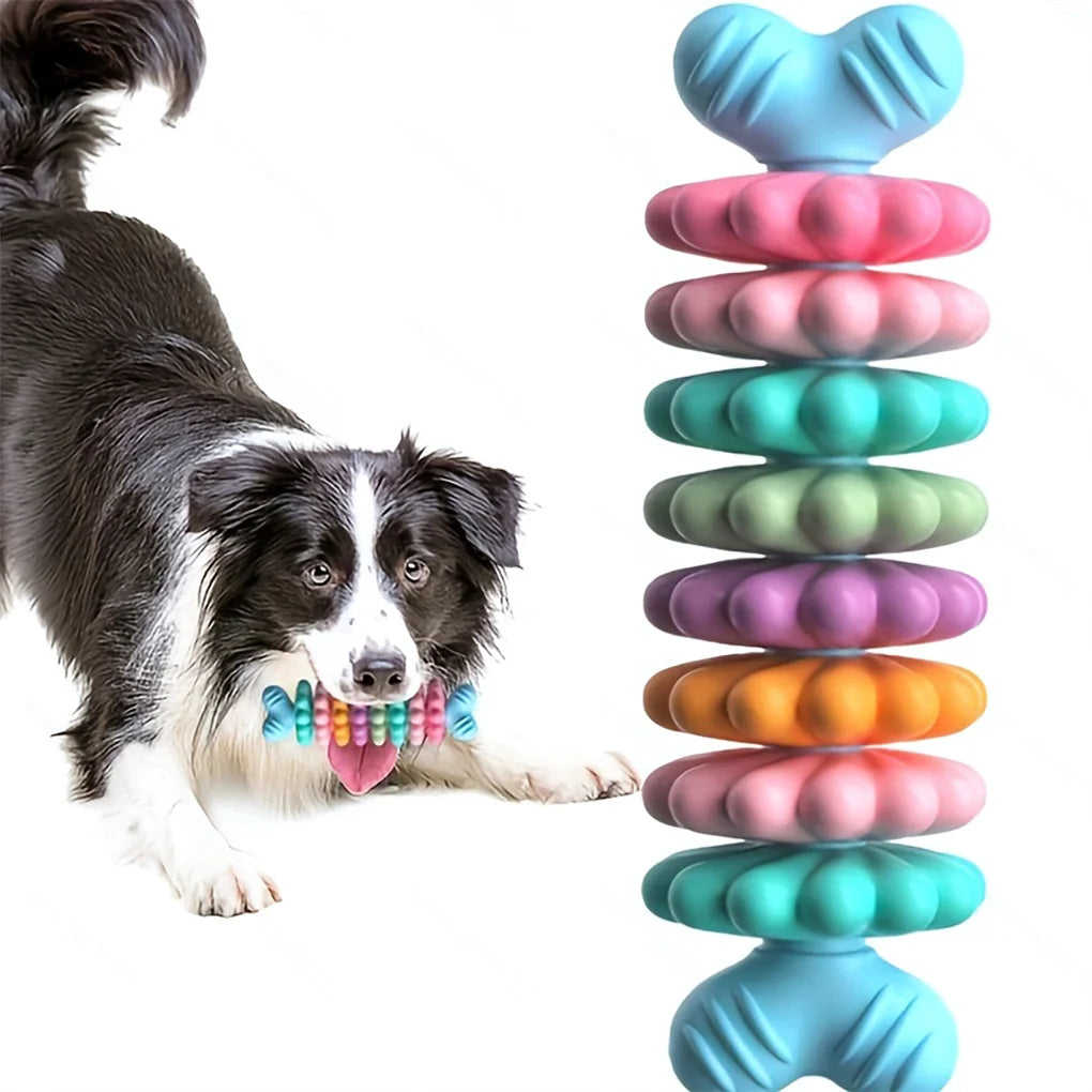 2PCS/SET Pet Toy Dog Chew Bone with Multi-color Design