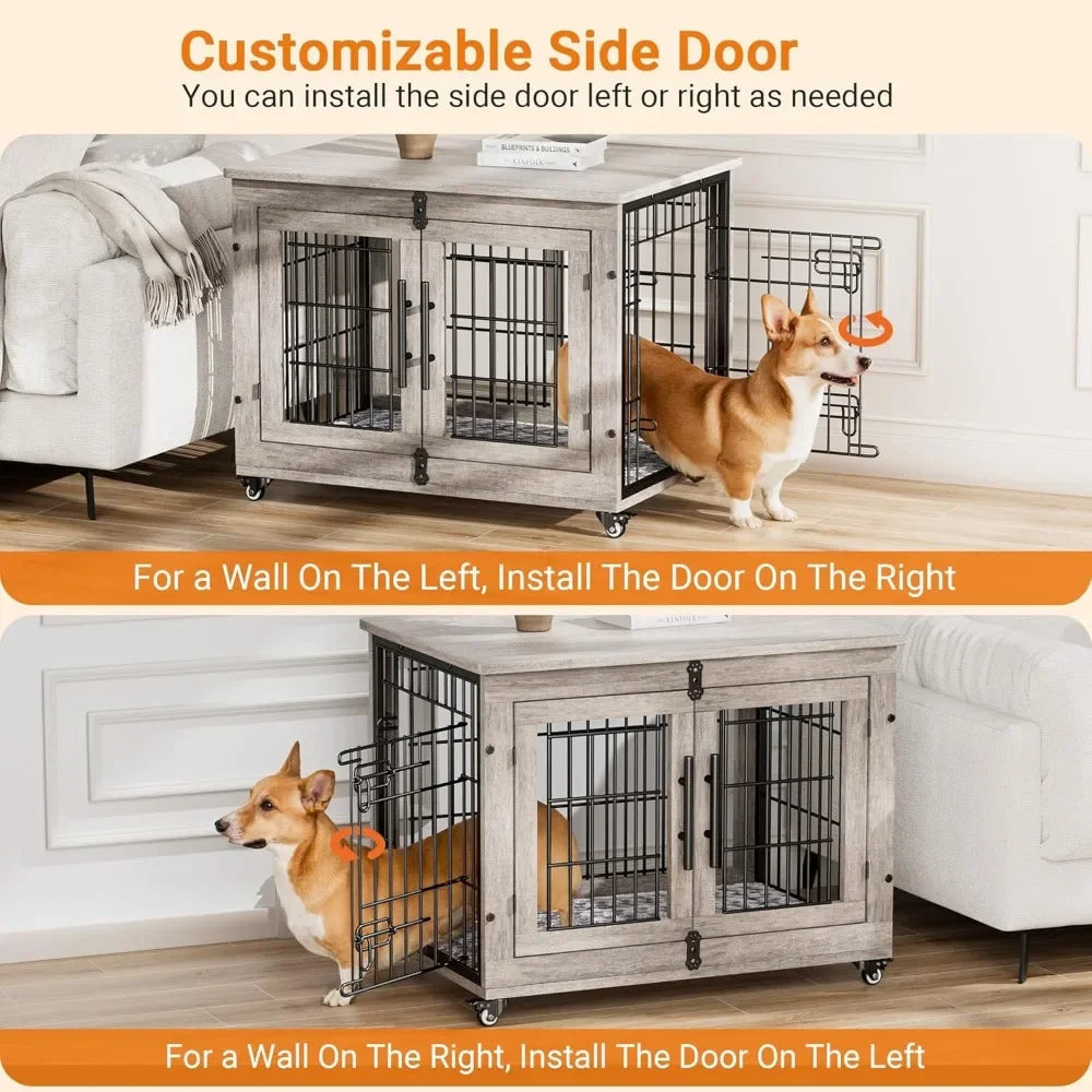 Dog Crate Furniture for Medium Dogs, Kennel Indoor Table