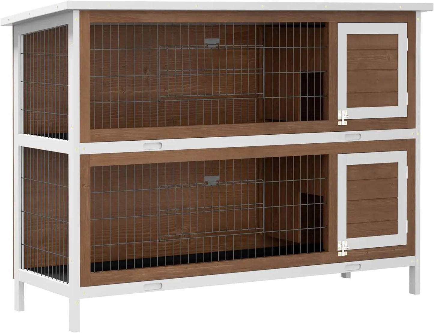 54 Inch 2 Story Large Rabbit Hutch Bunny Cage Wooden Pet House