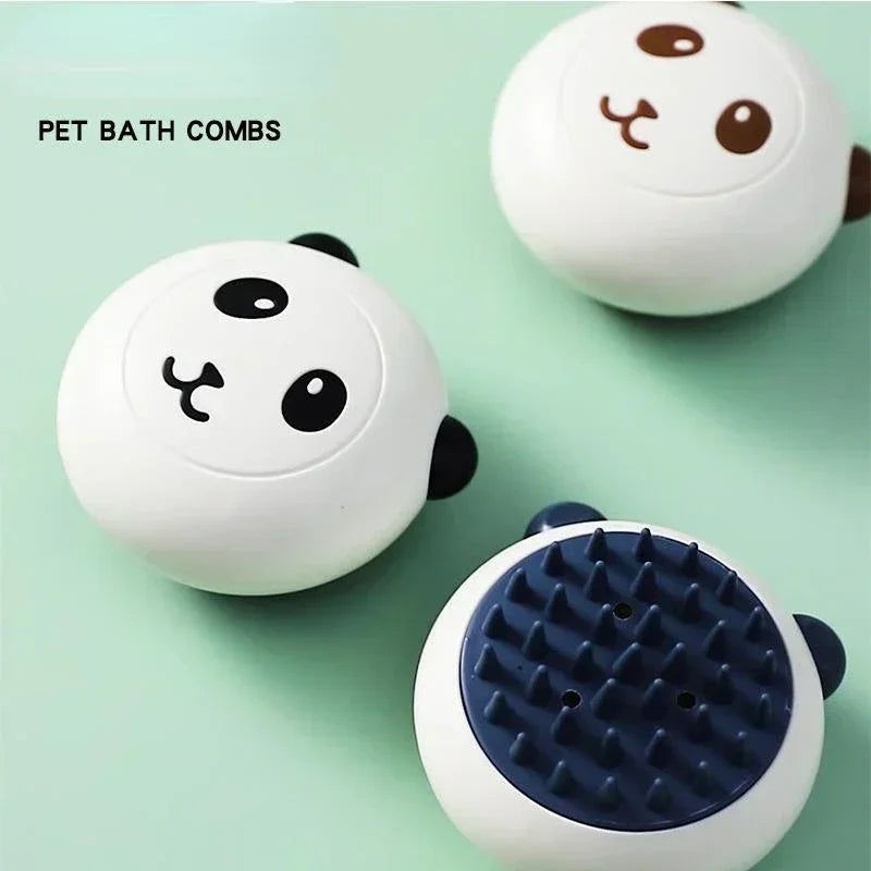 Dog Bath Brush Panda Massage Comb Pet Cat Cleaner Puppy Wash Tools
