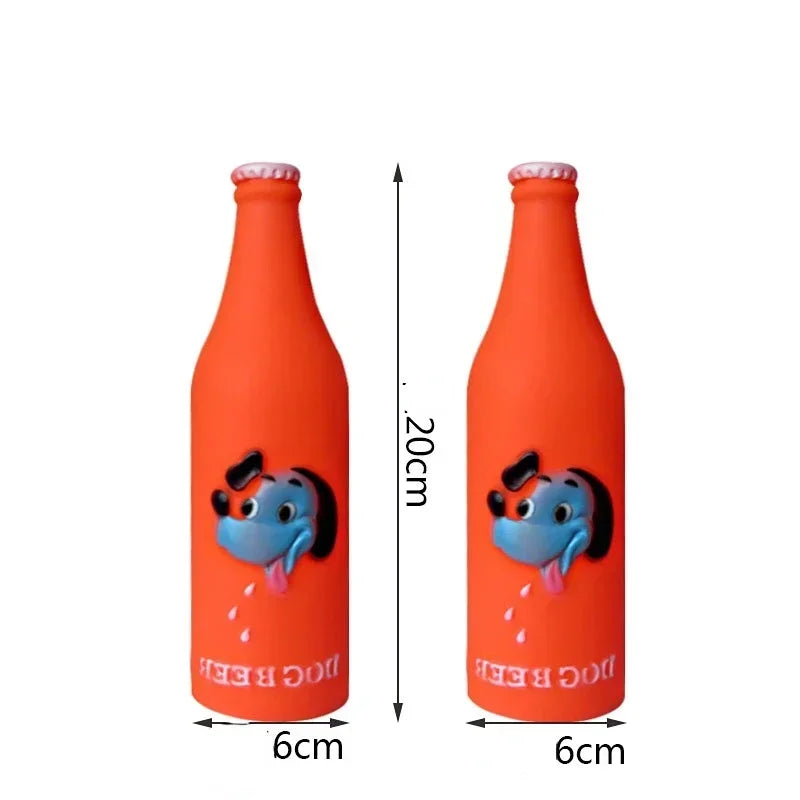 New Dog Toys Silicone Beer Bottle Chew Squeaky Toys