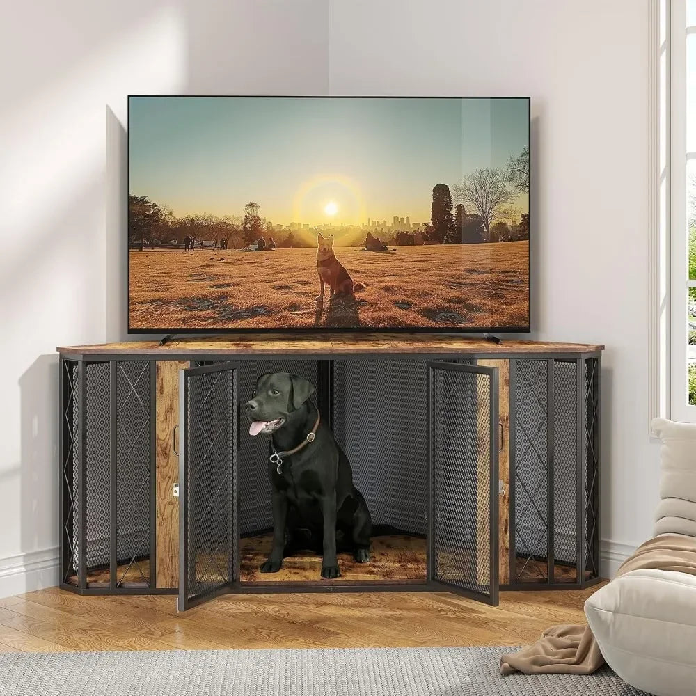 Corner Furniture Dog Crate 66 Inch Large Dog Kennel
