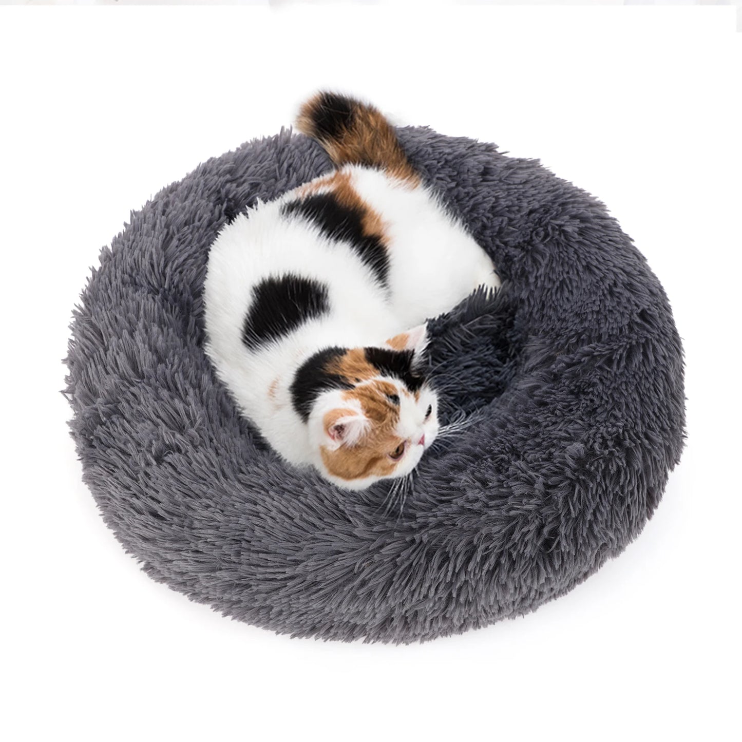 50-100cm Calming Donut Bed For Dog and Cat Super Soft Plush