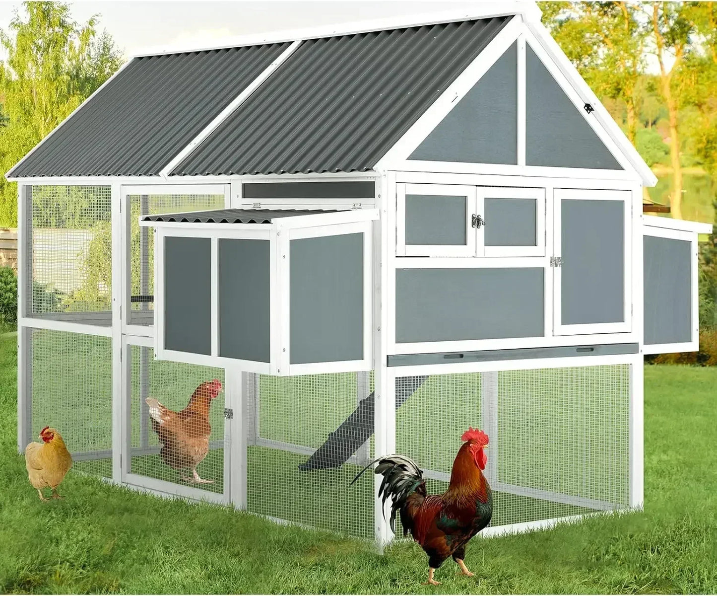 84” Large Chicken Coop for 8-10 Chickens Outdoor Hen House