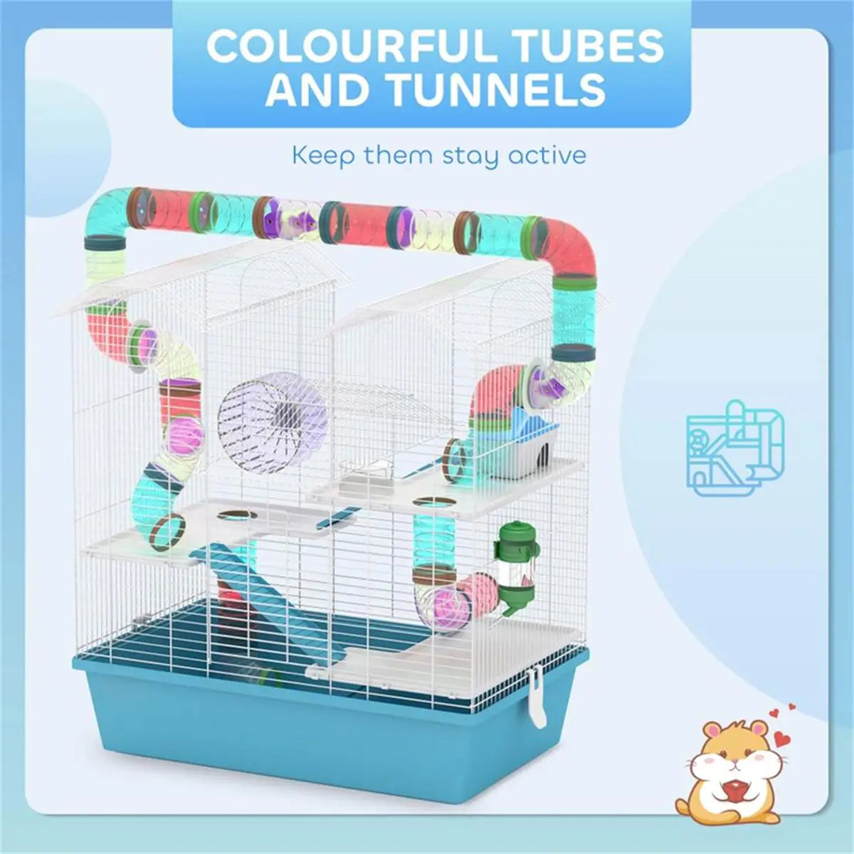 Escapade Hamster Cage - Spacious Pet Habitat for Small Animals