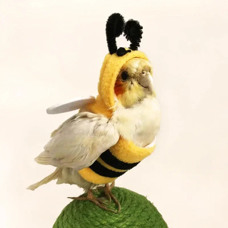Funny Bee Shaped Birds Clothes Flying Suit for Parrots