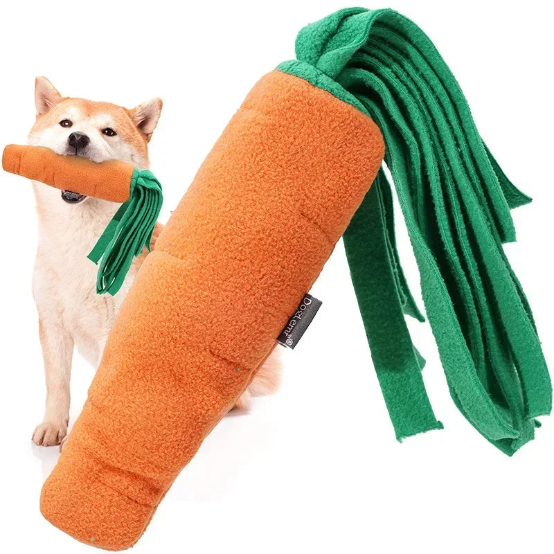 Dog Sniffing Toys for Small Dog Carrot Shape Squeaky