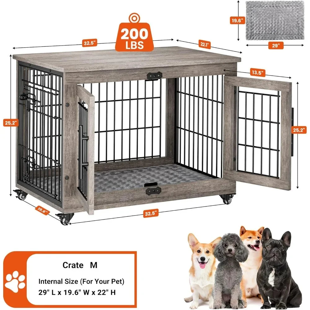 Dog Crate Furniture for Medium Dogs, Kennel Indoor Table