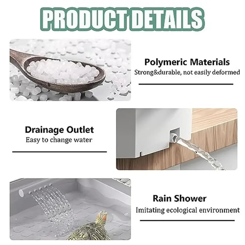 Acrylic Turtle Tank with 5 Inch Fence Hollow Lid 360 Degree Design