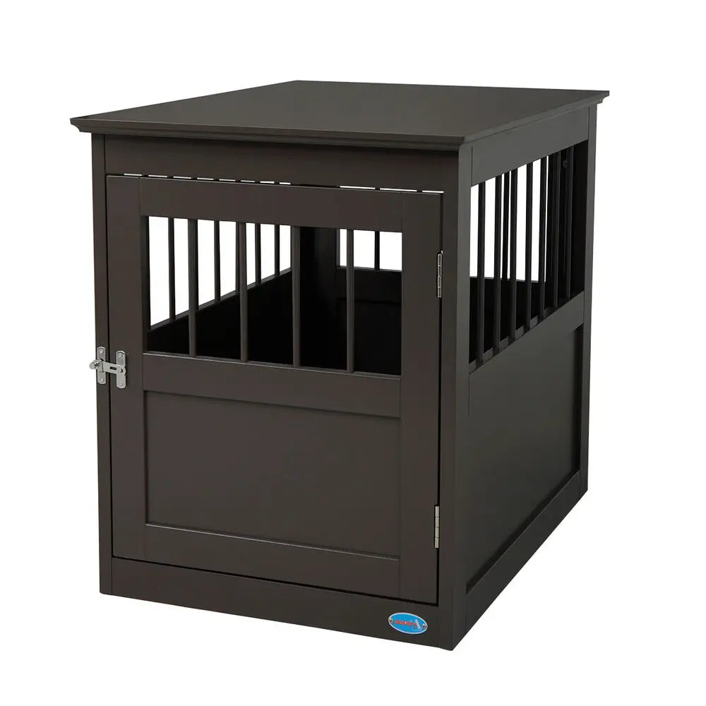 Wooden Dog Crate Kennel Cage Bed Night Stand End Table Brown