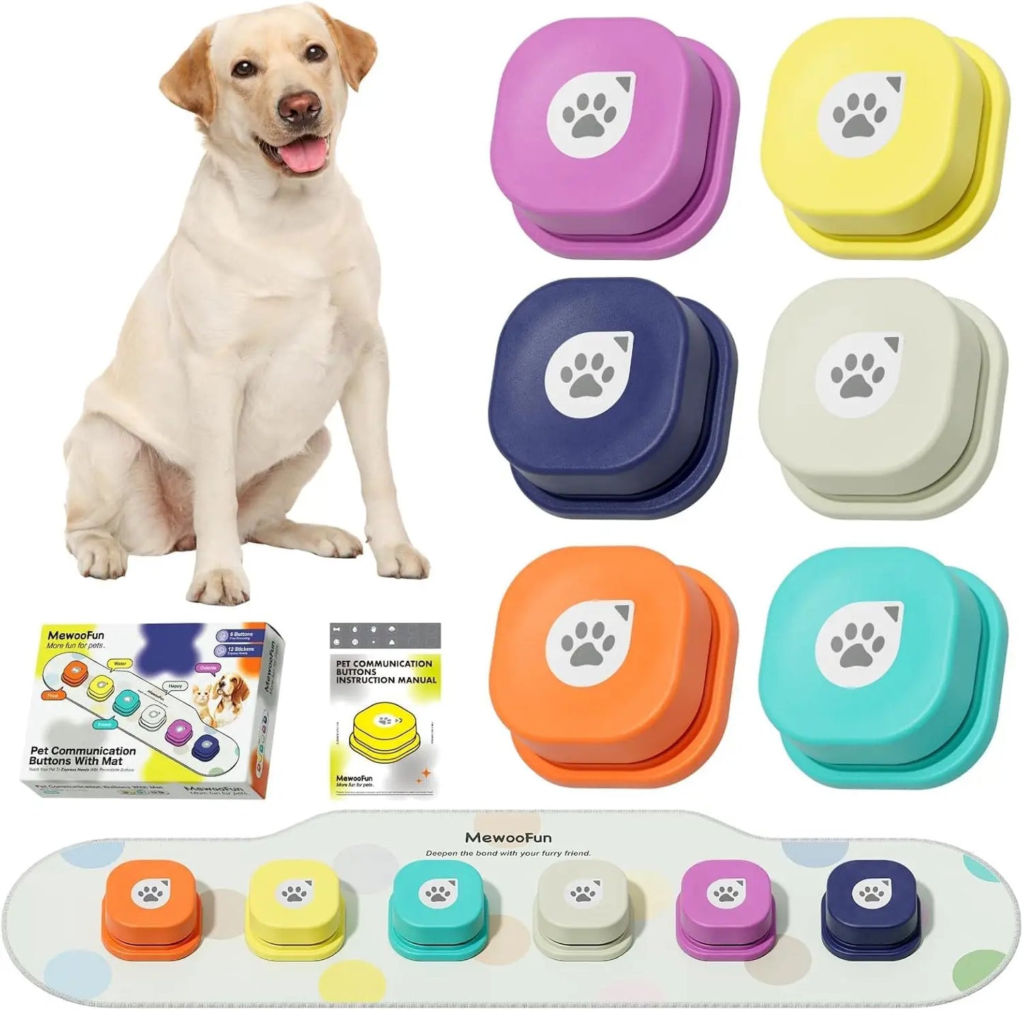 Mewoofun Dog Buttons Training Words Set 6 Packs Starter Pack