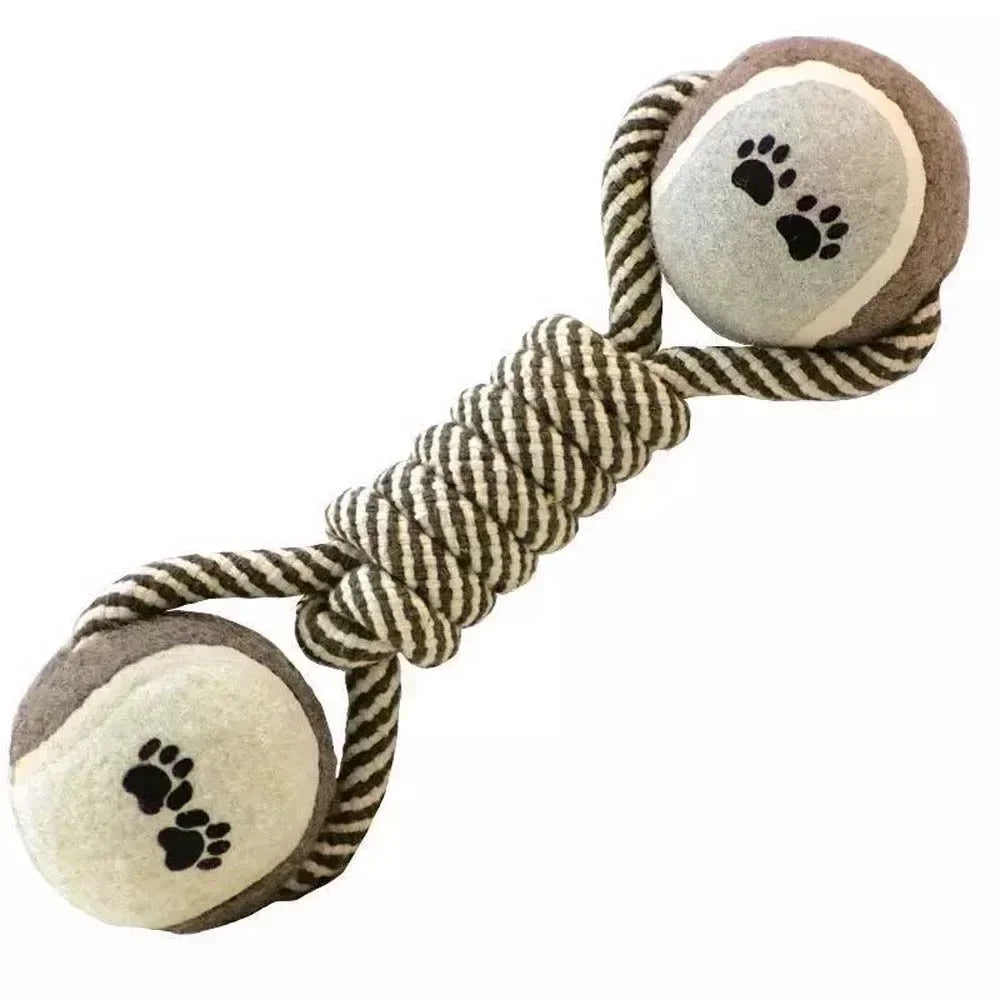 Pets Chew Toy Cotton Rope Tennis Dumbbell Rubbertoy Ball
