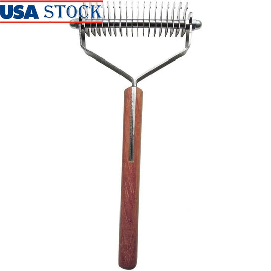Double Wide Dematting Tool Dog Cat Grooming Rake Essential