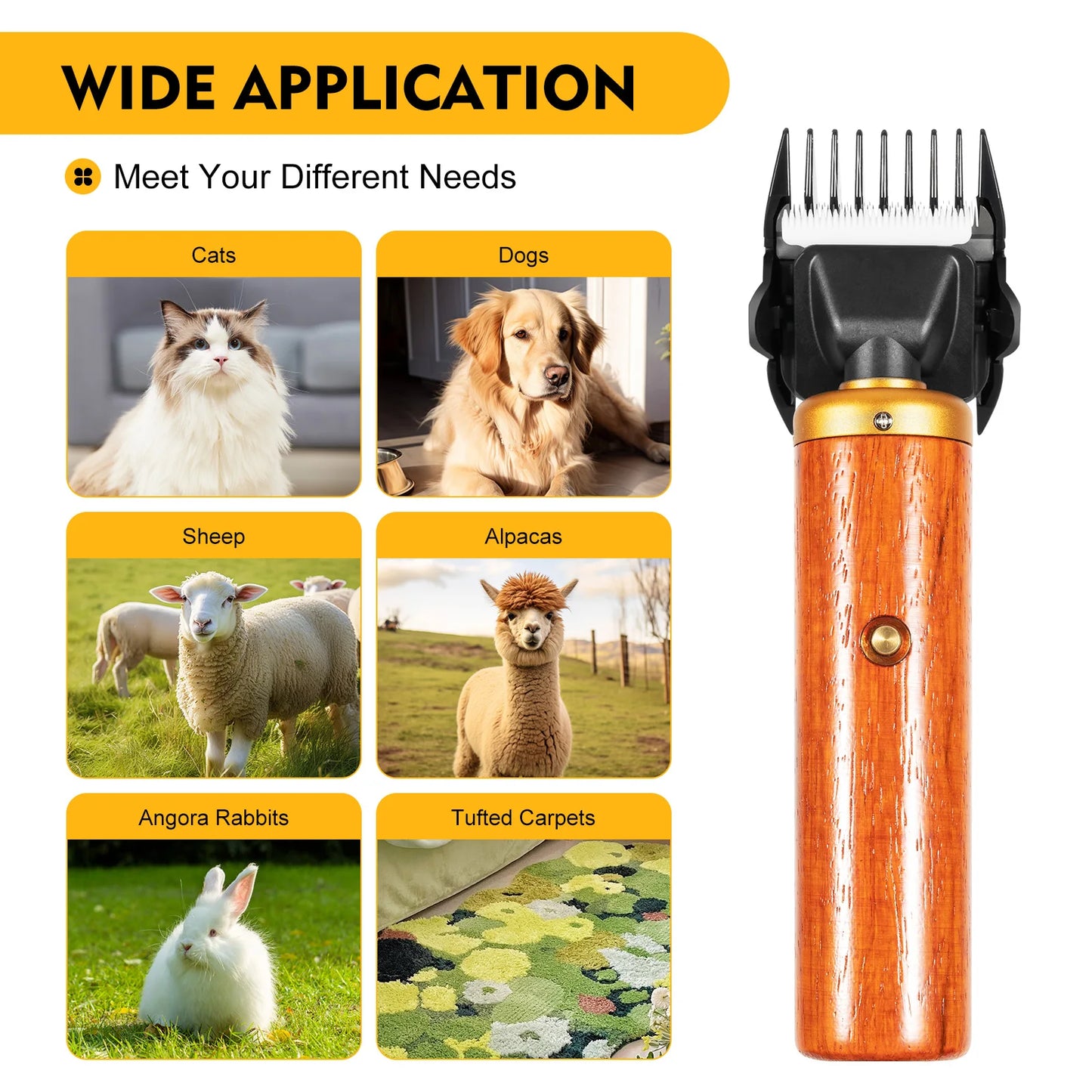 Sheep Shears Animal Clipper Wood Electric Sheep Goat Clipper 55W