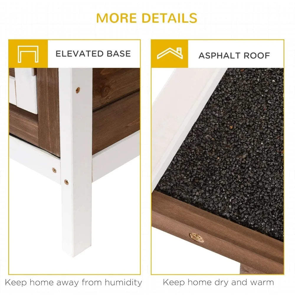 54 Inch 2 Story Large Rabbit Hutch Bunny Cage Wooden Pet House