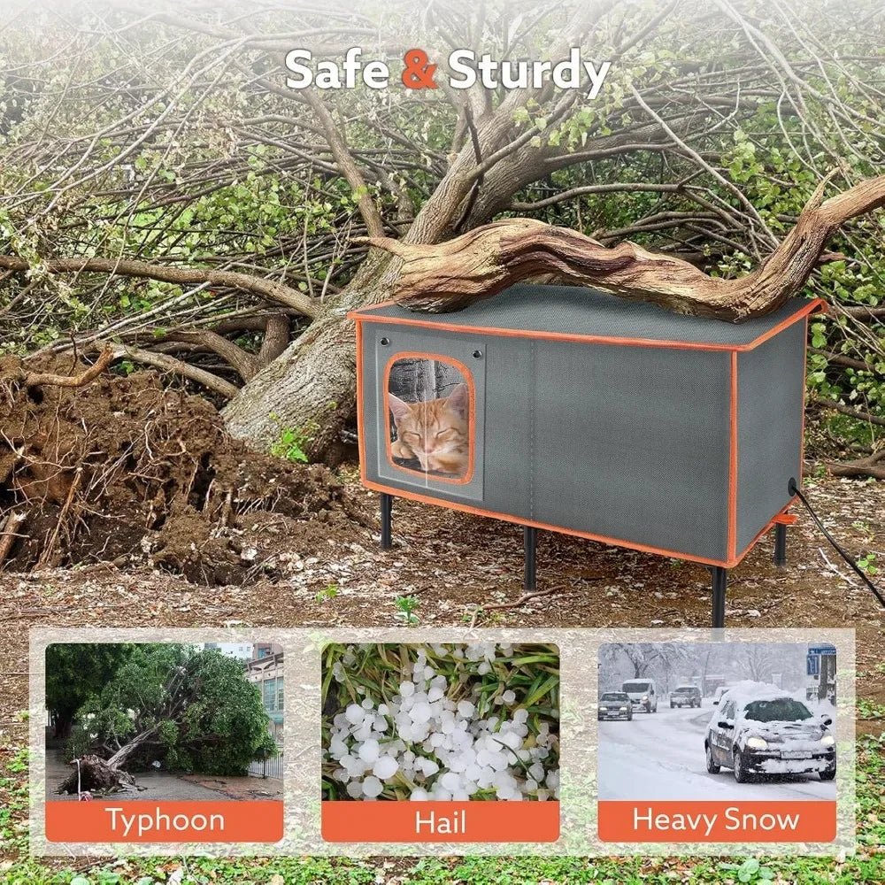 Heated Cat House for Outside in Winter Weatherproof Outdoor