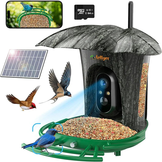 Smart Bird Feeder Camera with 64G Card for Wild Birds