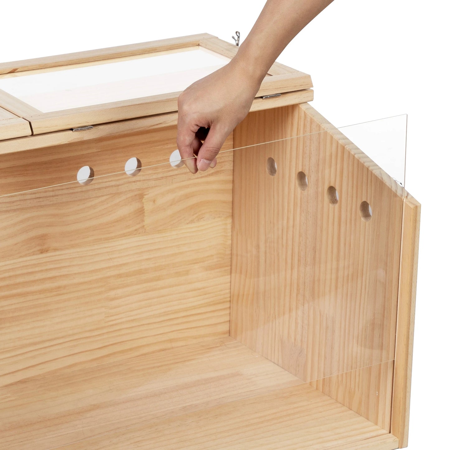 Middle Transparent Wooden Hamster Cage for Small Animals