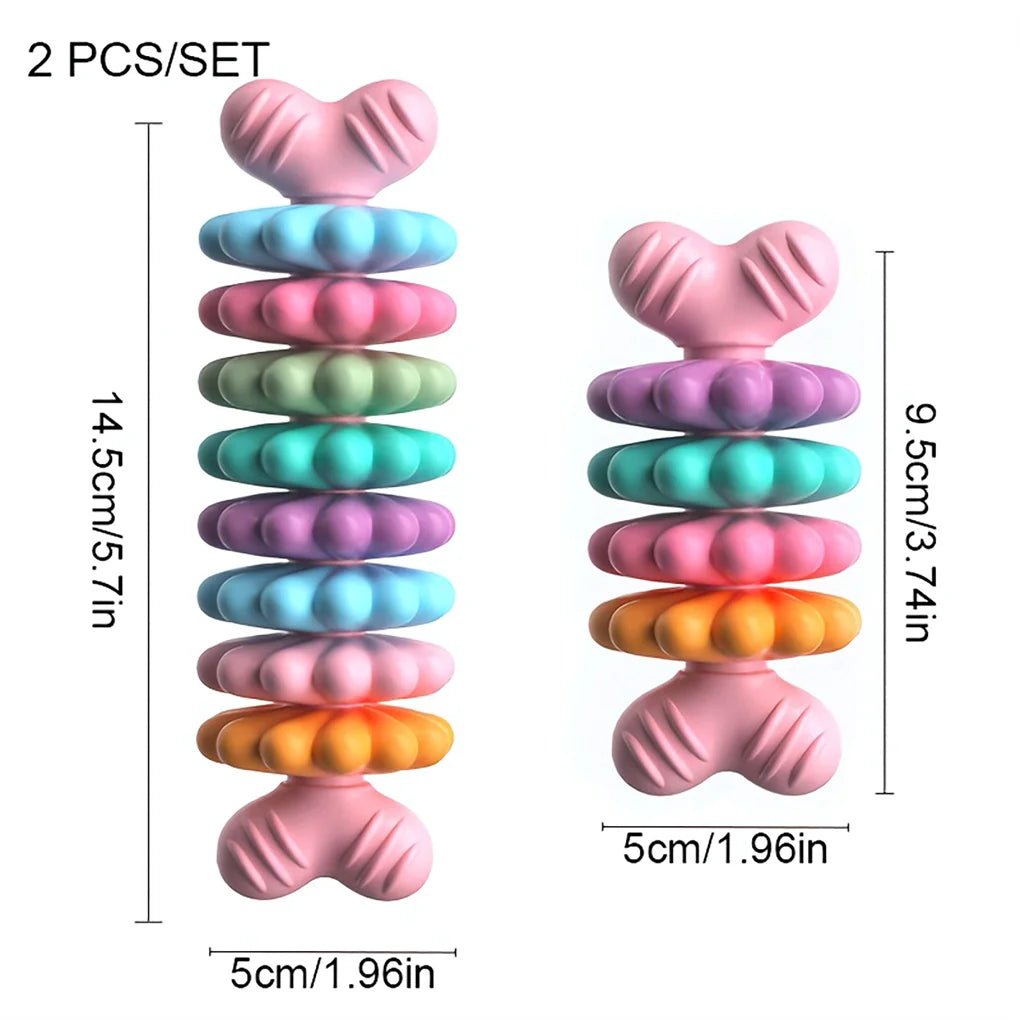 2PCS/SET Pet Toy Dog Chew Bone with Multi-color Design