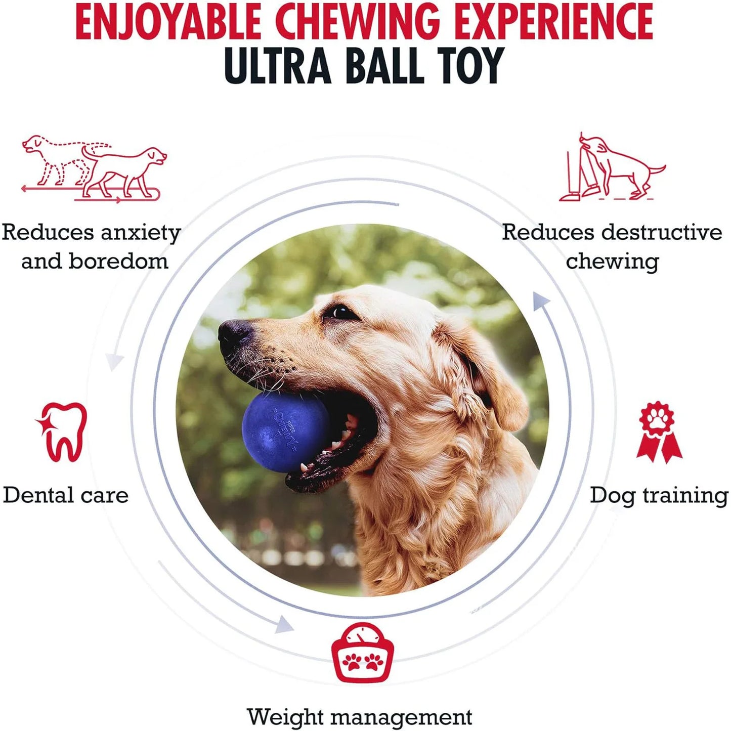 SuperChewy Tough Dog Ball Toy for Aggressive Chewers