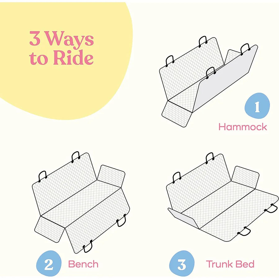 A Black Pet Car Mat With Gray Edging 100% Waterproof