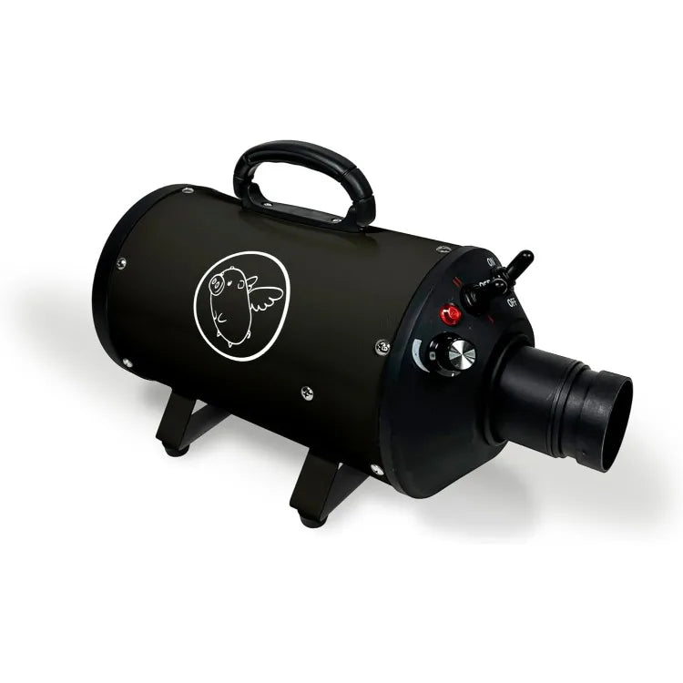 High Velocity Dog Pet Grooming Dryer w Heater Flying One Black