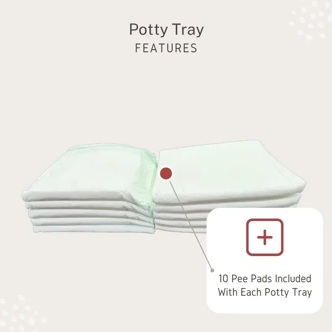 Little Wolves Puppy Potty Tray Essentials 22x22 Reusable Heavy Duty Tray with Dog Pee Pads Housebreaking Supplies