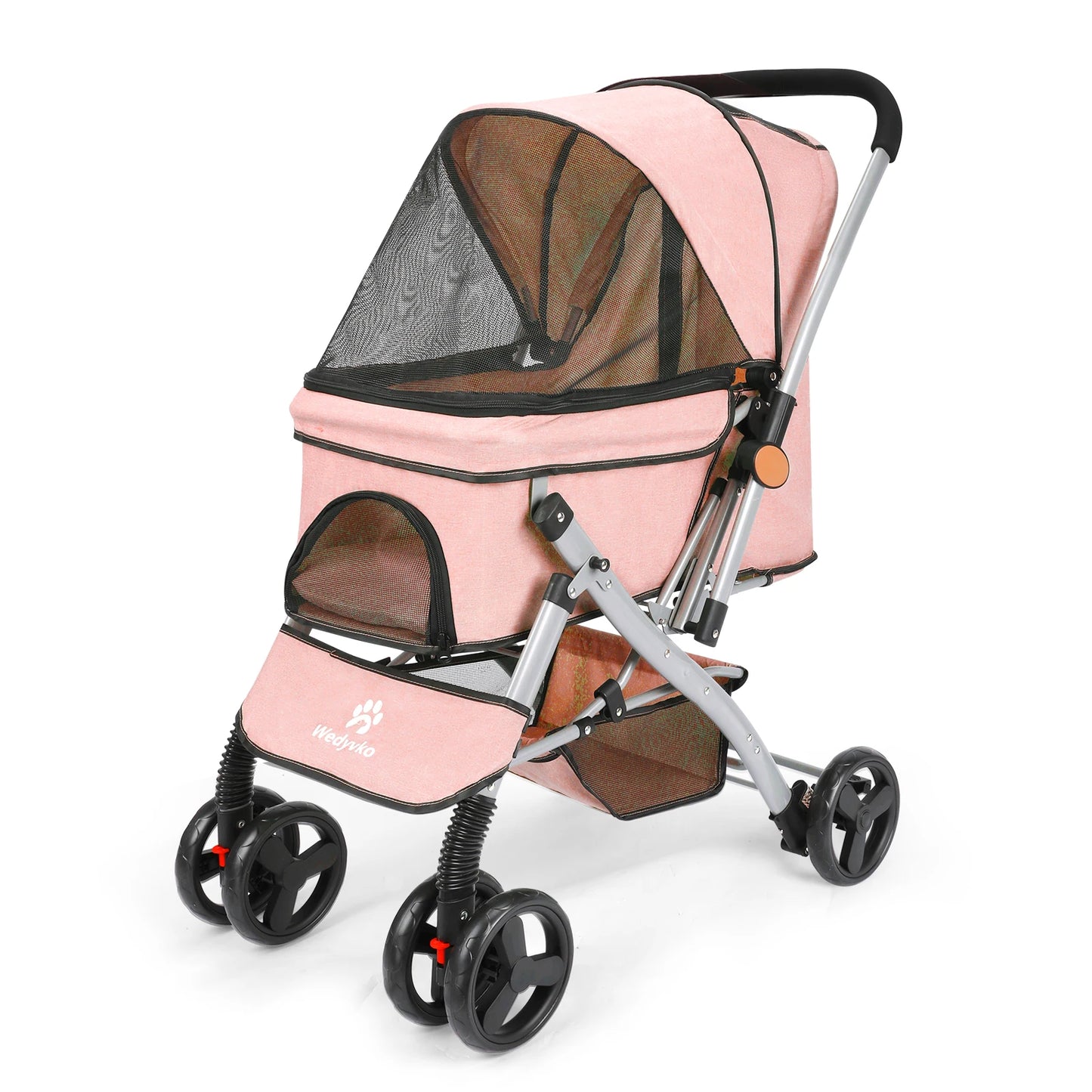 Foldable Cat Dog Stroller Detachable Easy Assembly Carrier