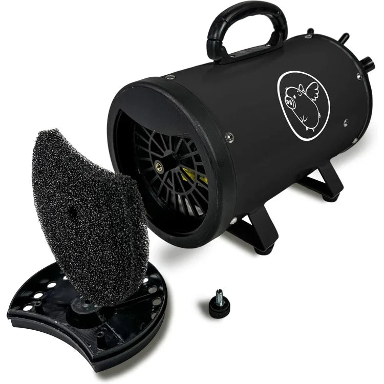 High Velocity Dog Pet Grooming Dryer w Heater Flying One Black