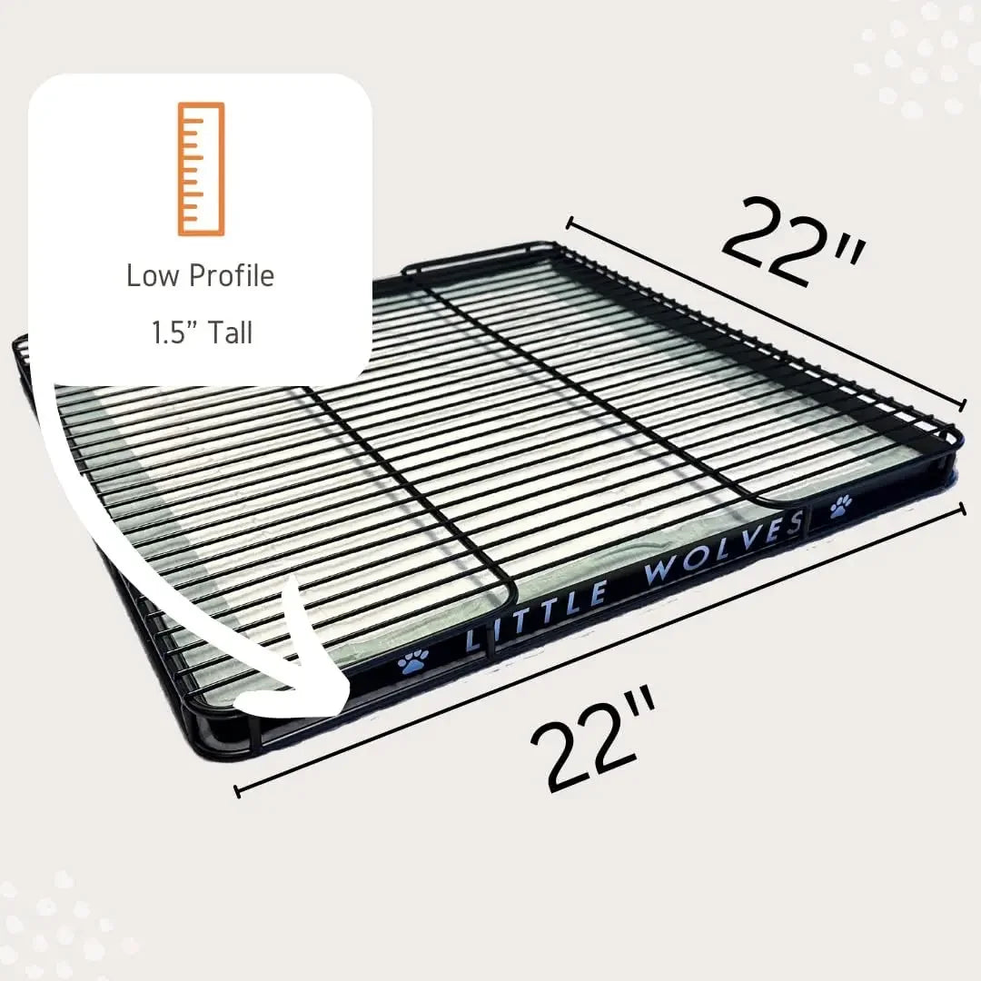 Little Wolves Puppy Potty Tray Essentials 22x22 Reusable Heavy Duty Tray with Dog Pee Pads Housebreaking Supplies