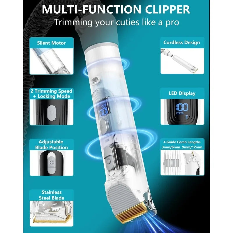 Dog Grooming Vacuum B2 5-in-1 Pet Grooming Kit 11000Pa Suction