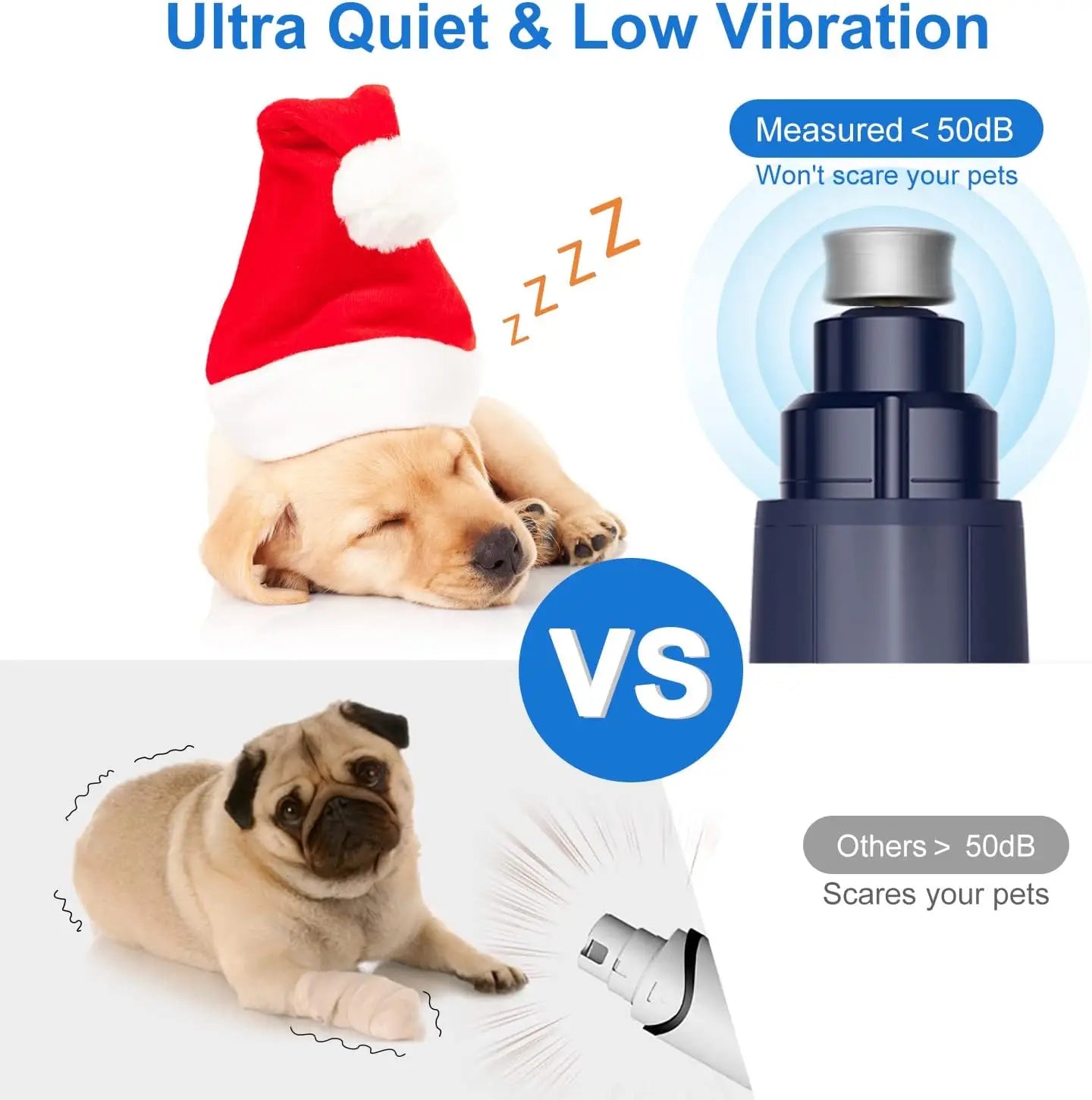 NPET Dog Nail Grinder with Guard, 2 Speed Trimmer for Cats, Dogs