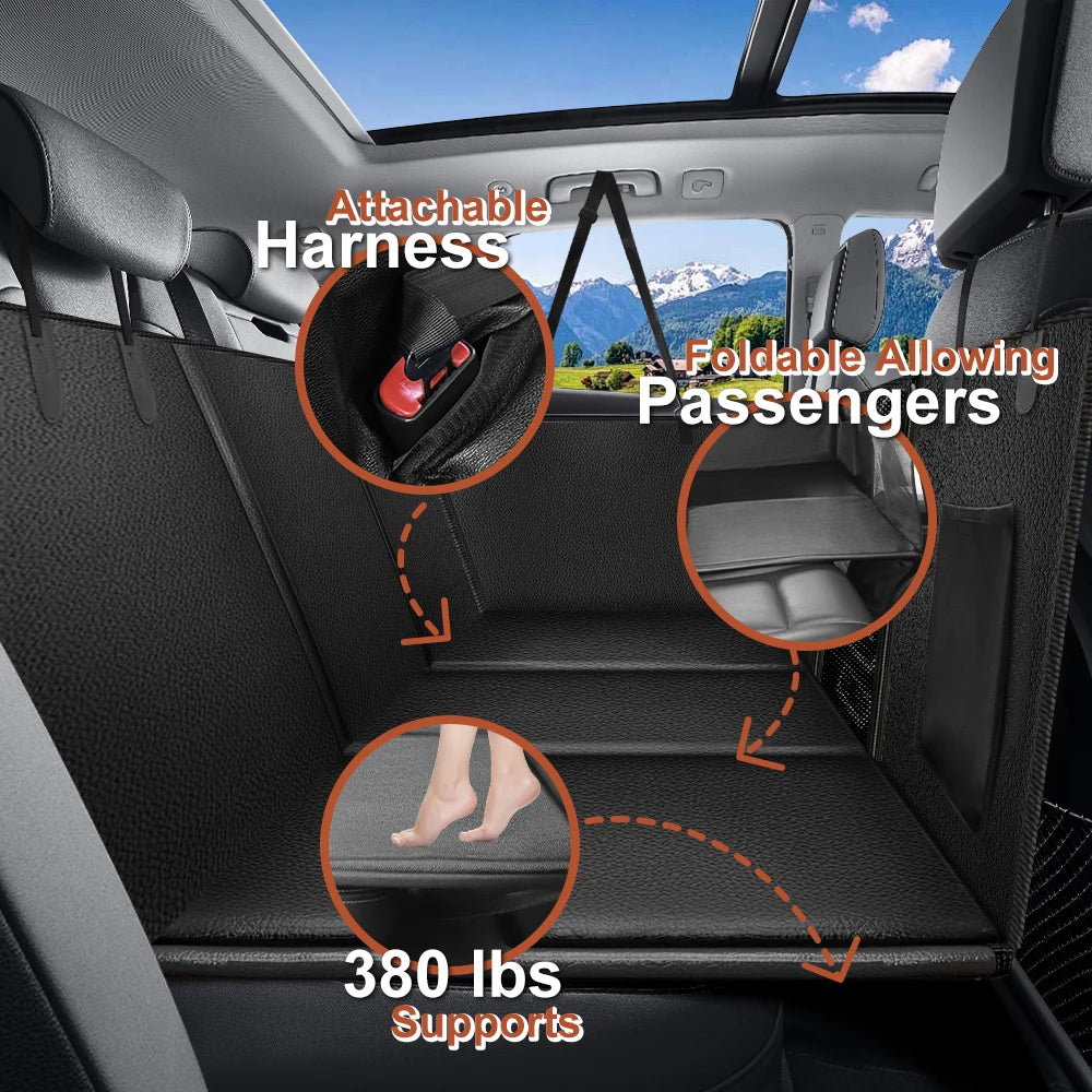 Back Seat Extender for Dogs Waterproof Dog Car Seat Cover