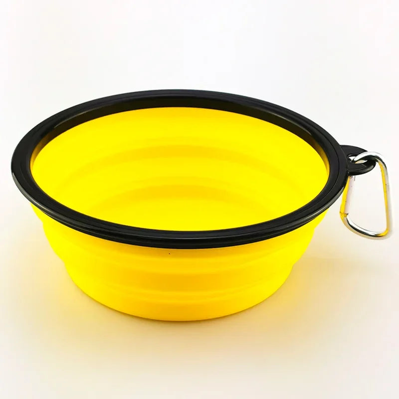 Collapsible Pet Silicone Dog Food Water Bowl Outdoor Travel